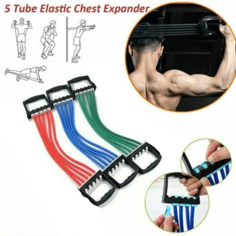 Multi-function 5 rubber tubes chest expander