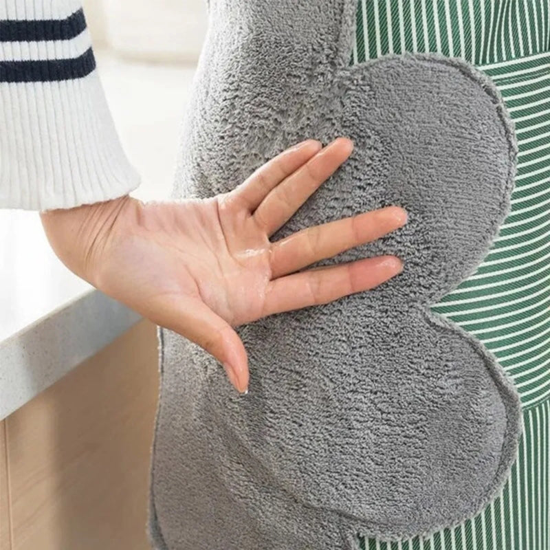 Hand wiping waterproof kitchen apron