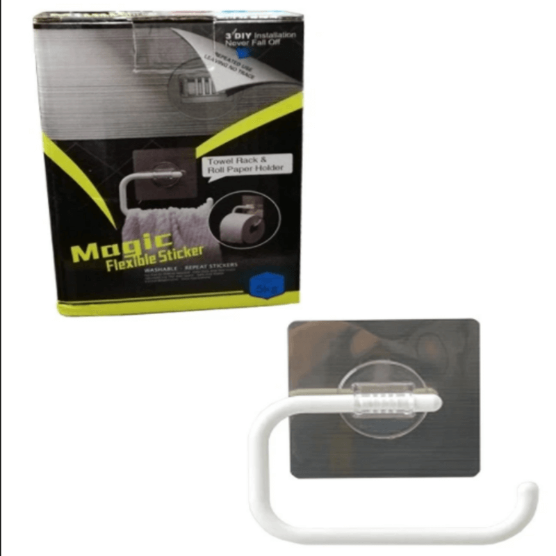 Magic sticker towel rack & roll paper