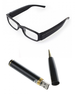 Combo of 1 spy glasses cam + 8gb pen cam