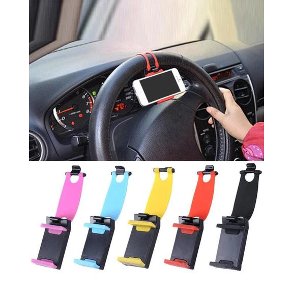 Pack of 2 car steering wheel mobile holder multicolor