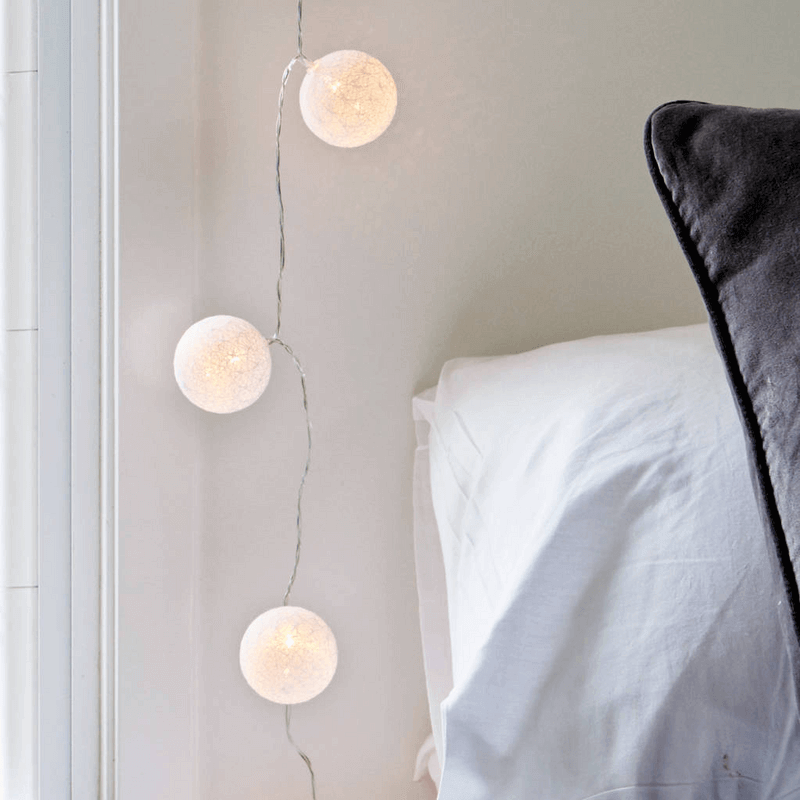 Cotton balls fairy lights