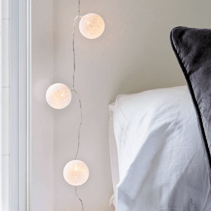 Cotton balls fairy lights