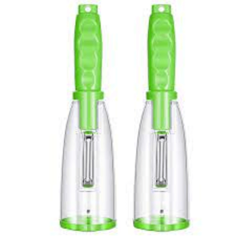 Vegetable peeler with container