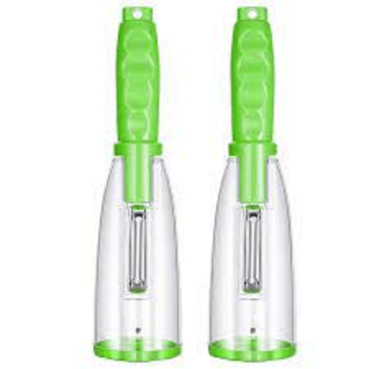 Vegetable peeler with container