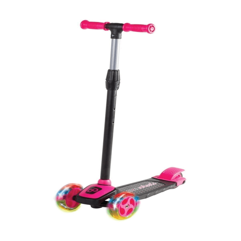 Cool twist led illuminated 3 wheel height adjustable scooter