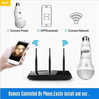 Wifi flexible light bulb camera 1080p hd