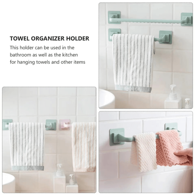 Self-adhesive wall towel holder