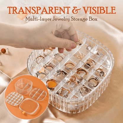 3 layer transparent crystal jewelry storage organizer