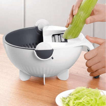 Vegetable cutter with drain basket