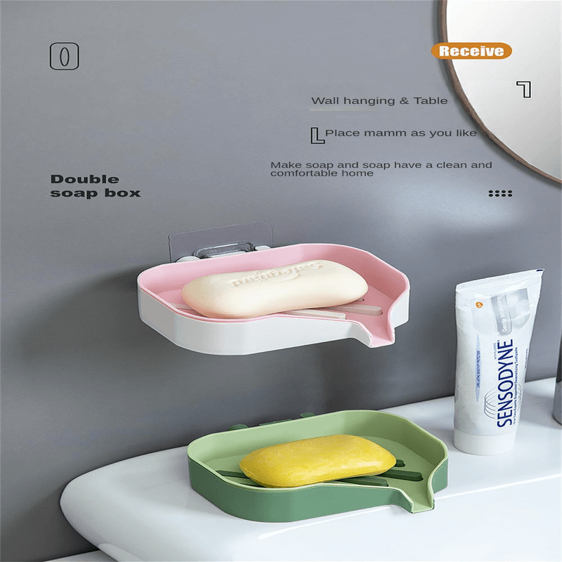 2 pcs double layer soap box soap holder