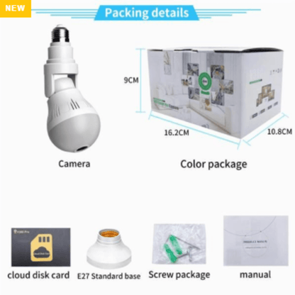 Wifi flexible light bulb camera 1080p hd