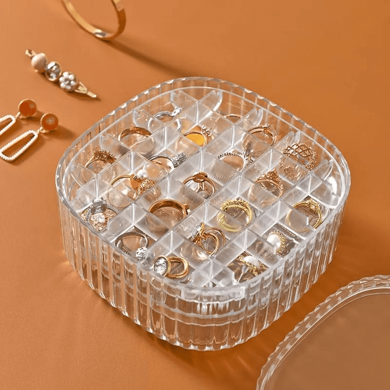 3 layer transparent crystal jewelry storage organizer