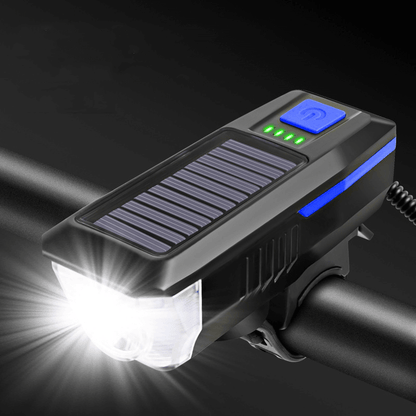 Waterproof rechargeable solar power bicycle led headlights