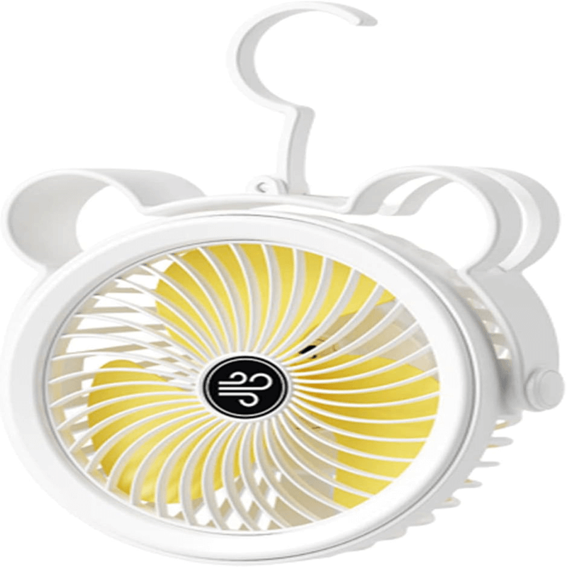 360° rotation with night breathing light portable fan with hook