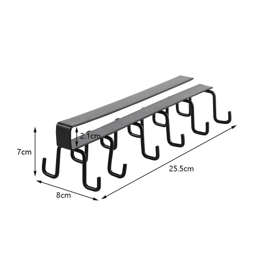 Double row hooks iron rack kitchen utensils holder