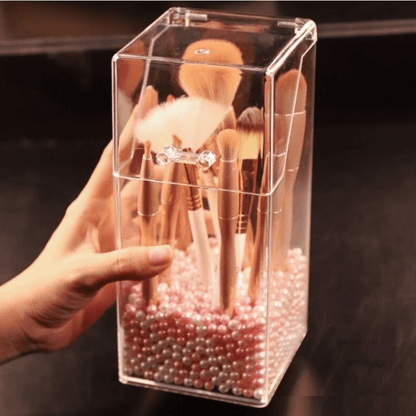 Acrylic pearl brush holder