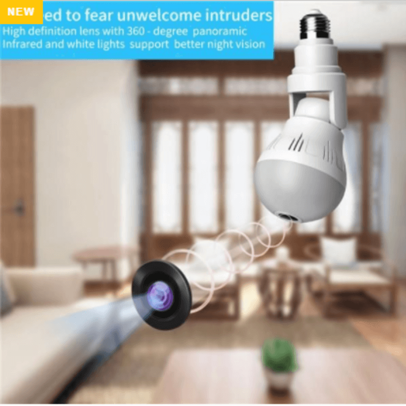 Wifi flexible light bulb camera 1080p hd