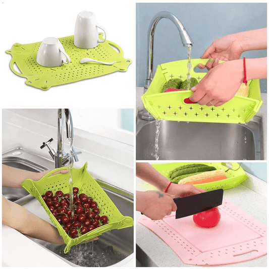 Nave foldable colander sink mat