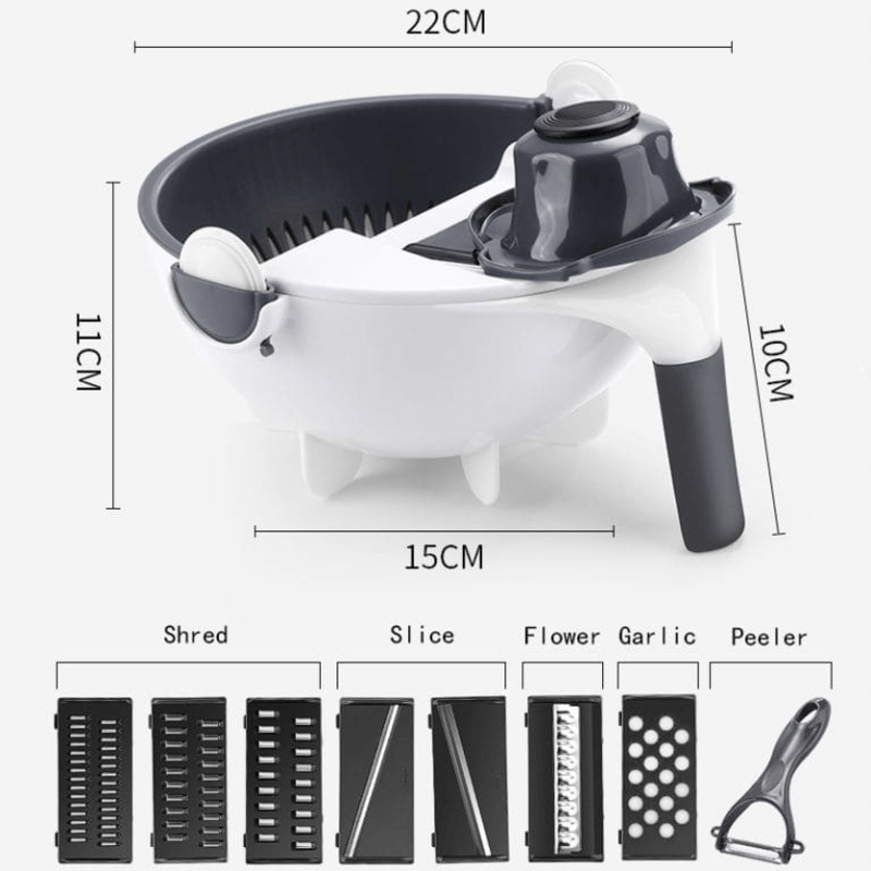 Vegetable cutter with drain basket