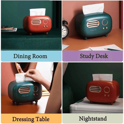 Retro radio tissue box