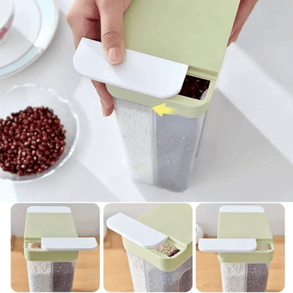 4 partition food storage jar