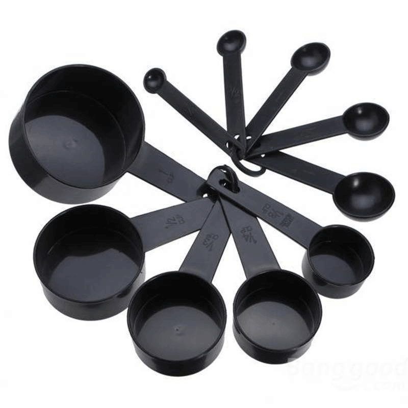 10pcs plastic measuring cups and spoons