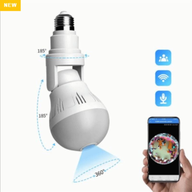 Wifi flexible light bulb camera 1080p hd