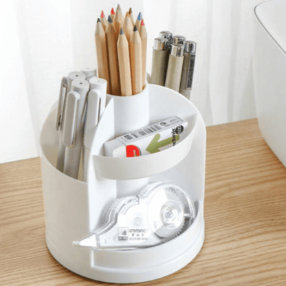 Plastic pen holder tabletop 360 rotatable stationary organizer