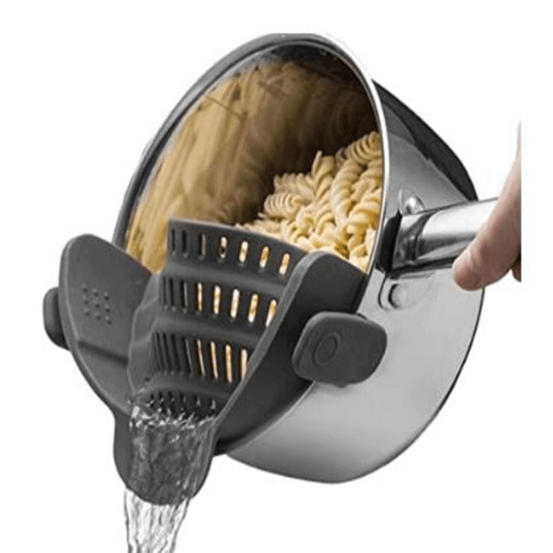 Kitchen gizmo snap strain strainer clip