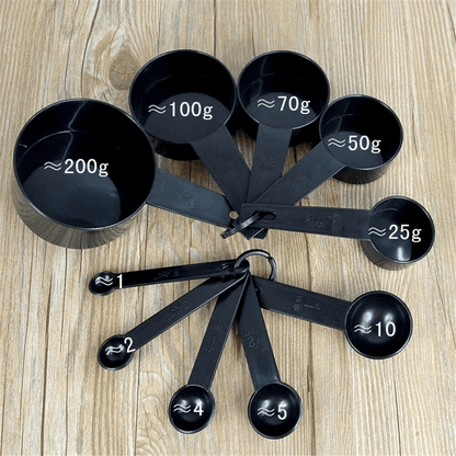 10pcs plastic measuring cups and spoons