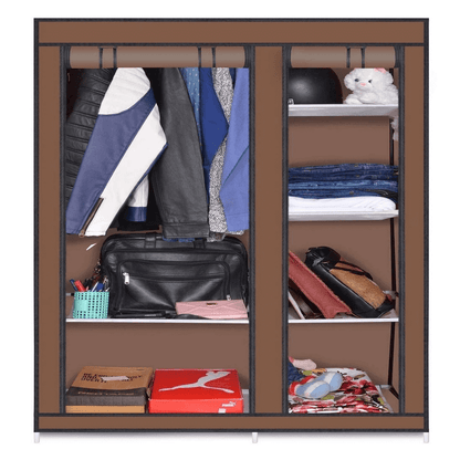 Collapsible cloth wardrobe (brown)