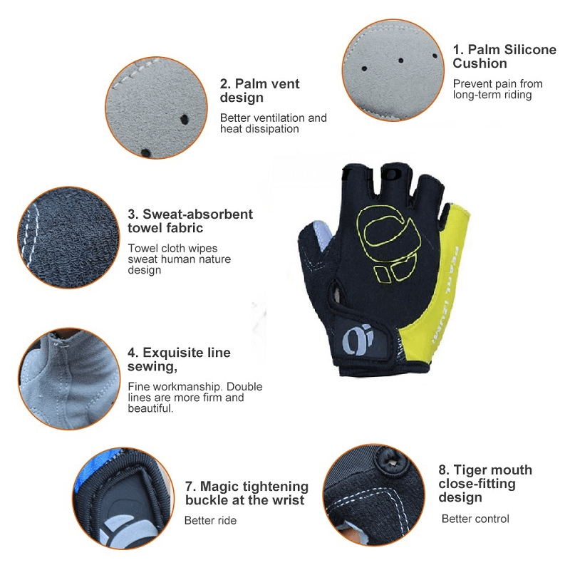 Non-slip half finger gloves for bicycle