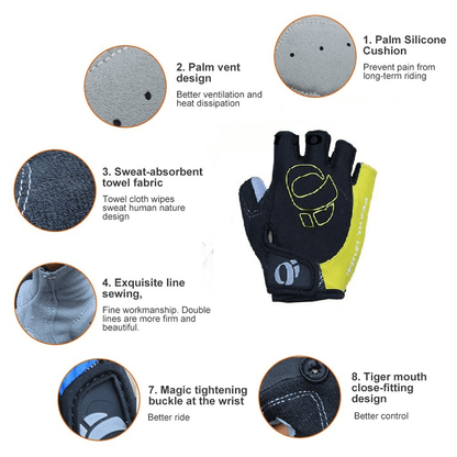 Non-slip half finger gloves for bicycle