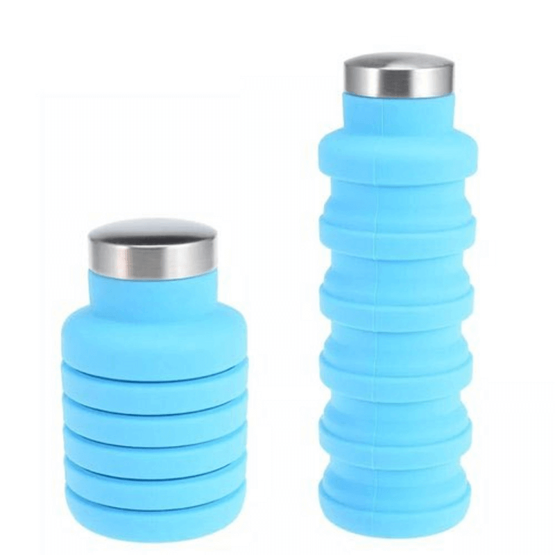 Foldable silicone water bottle leakproof