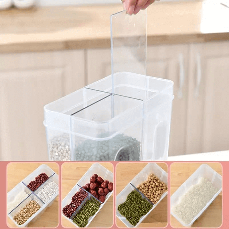 4 partition food storage jar