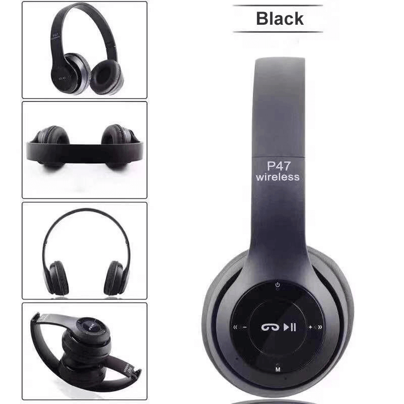 High quality p47 stereo head mounted bluetooth headphones