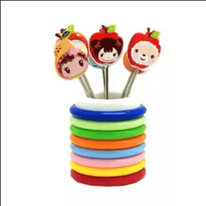 8pcs/set mini cartoon fruit fork