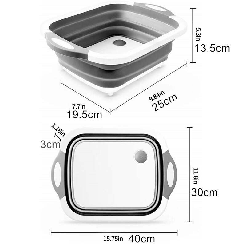 3 in 1 board with colander foldable multi-function