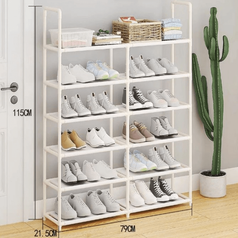 Metal double row shoe rack - 6 layer