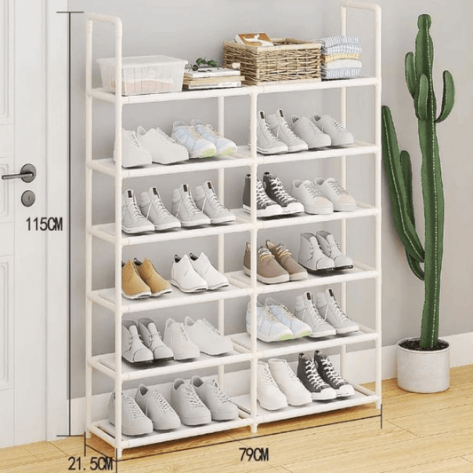 Metal double row shoe rack - 6 layer