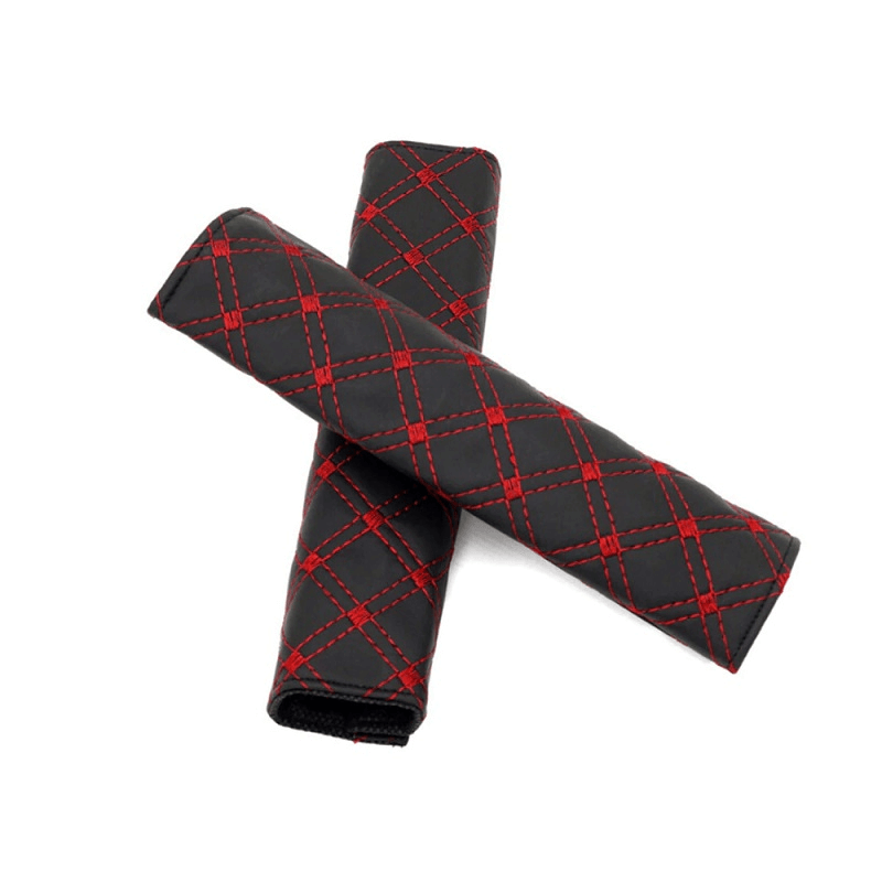 Universal seat belt cover red black