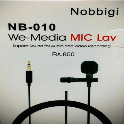 Nobbigi nb-010 we-media clip on mic lav 3.5mm aux jack