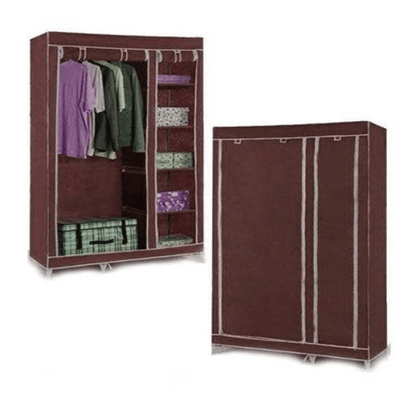 Collapsible cloth wardrobe (brown)