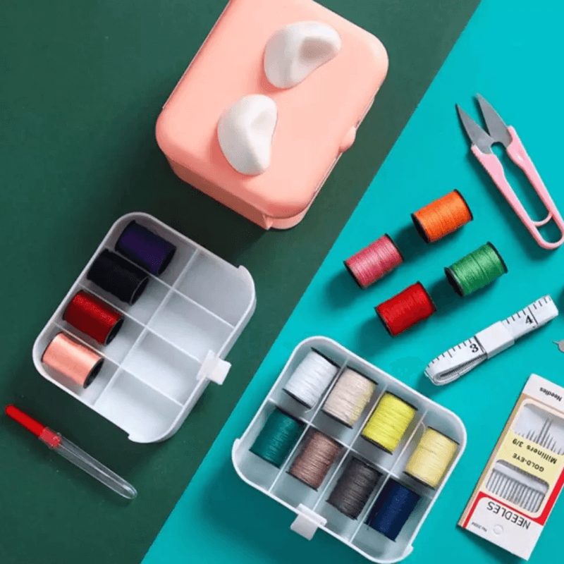 Portable sewing kit with multilayer storage box