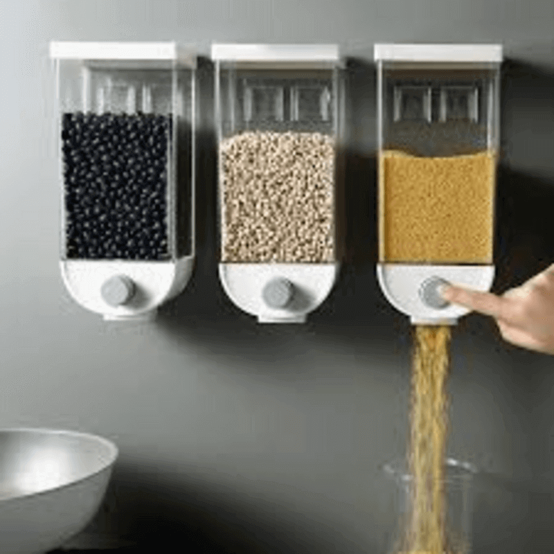 Kitchen food storage container cereal dispenser