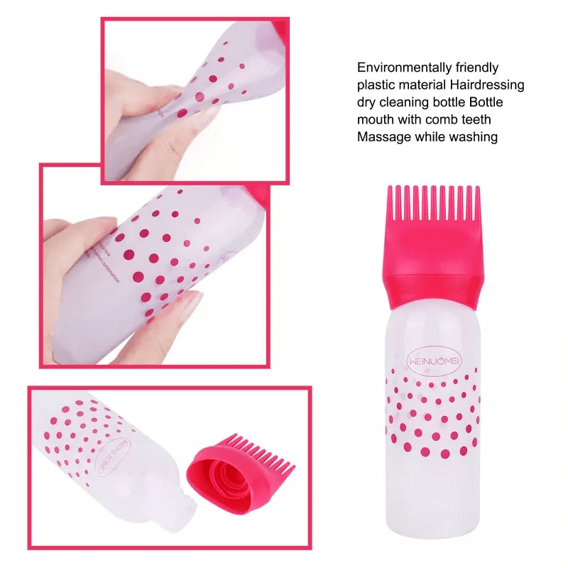 Soft plastic oil comb applicator bottle