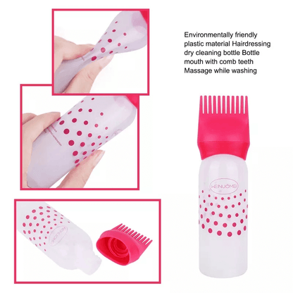 Soft plastic oil comb applicator bottle