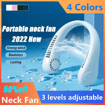 Portable hanging neck fan