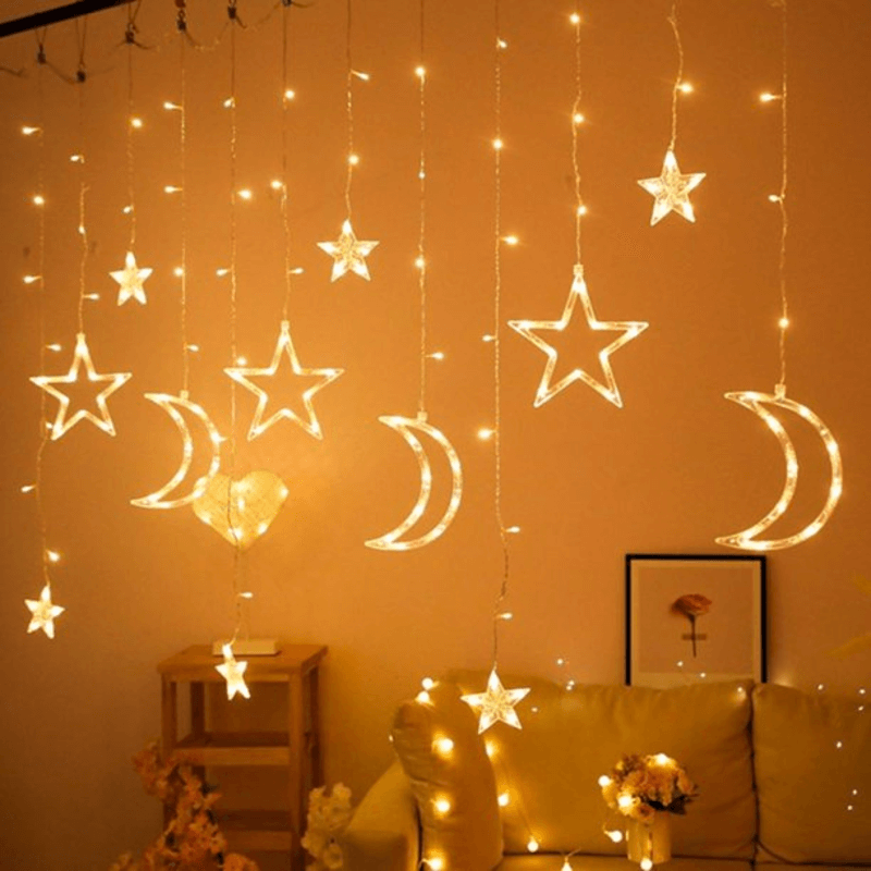 3.5m star moon string lights lamp curtain led